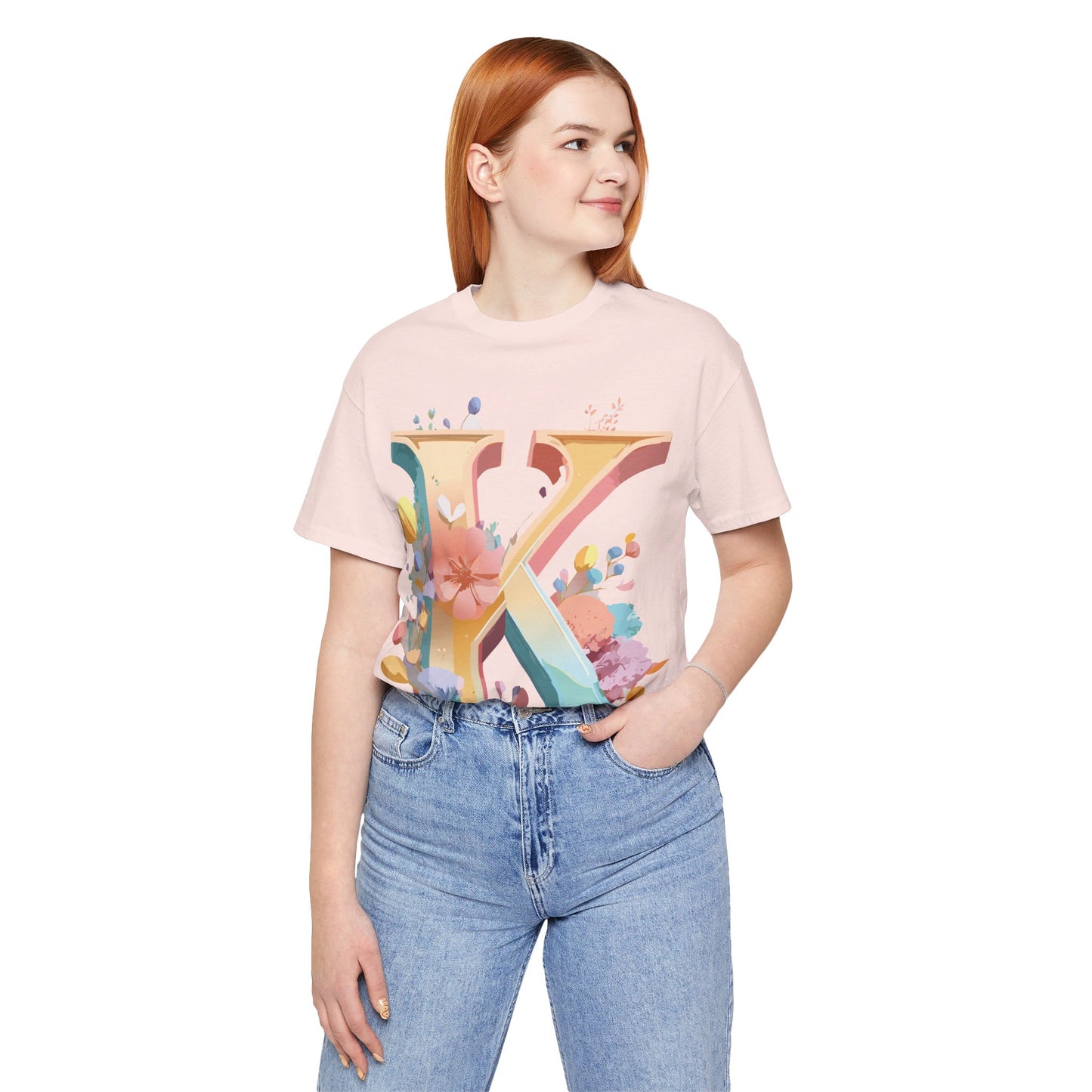 Natural Cotton Tee Shirt - Letters Collection - K Printify