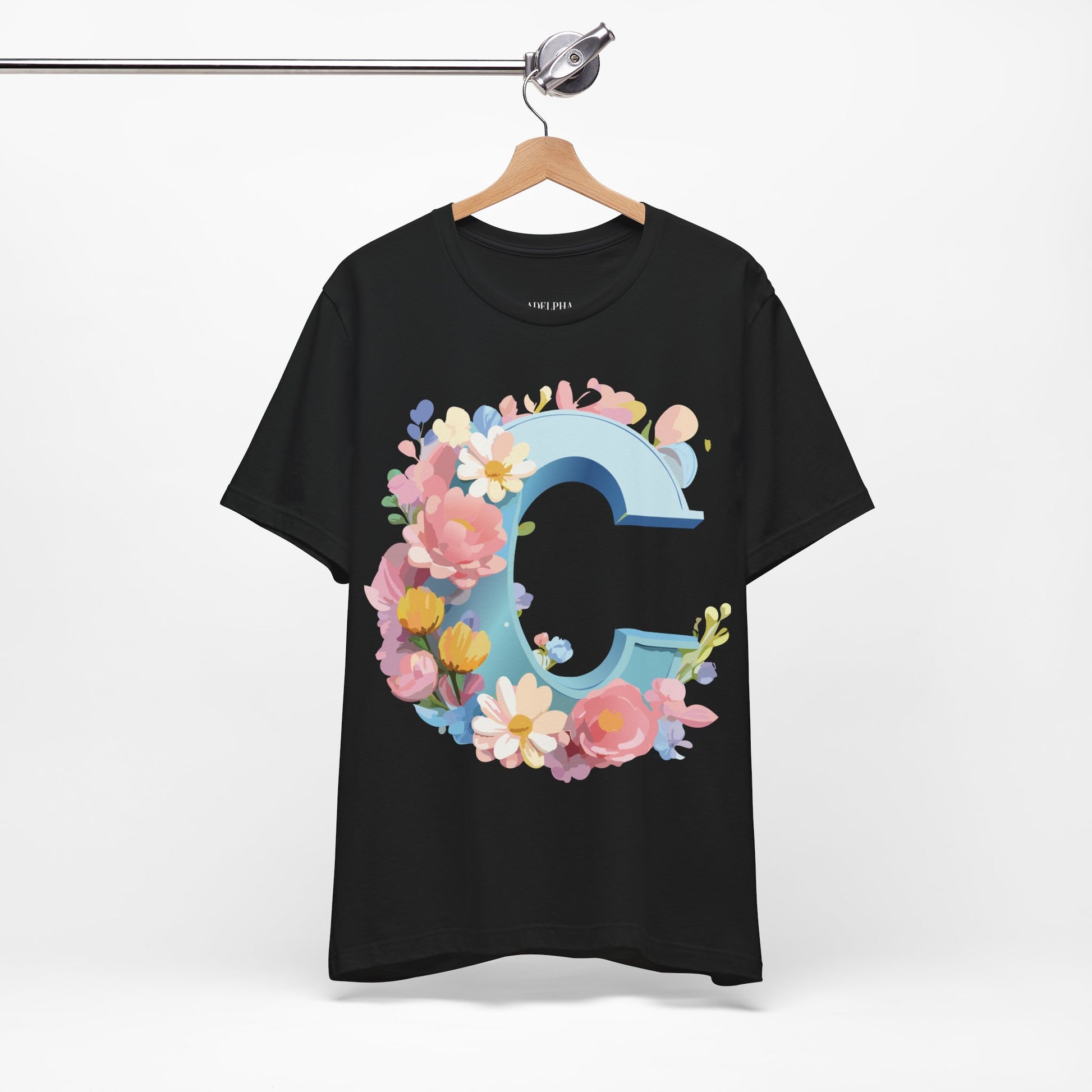 Natural Cotton Tee Shirt - Letters Collection - C Printify