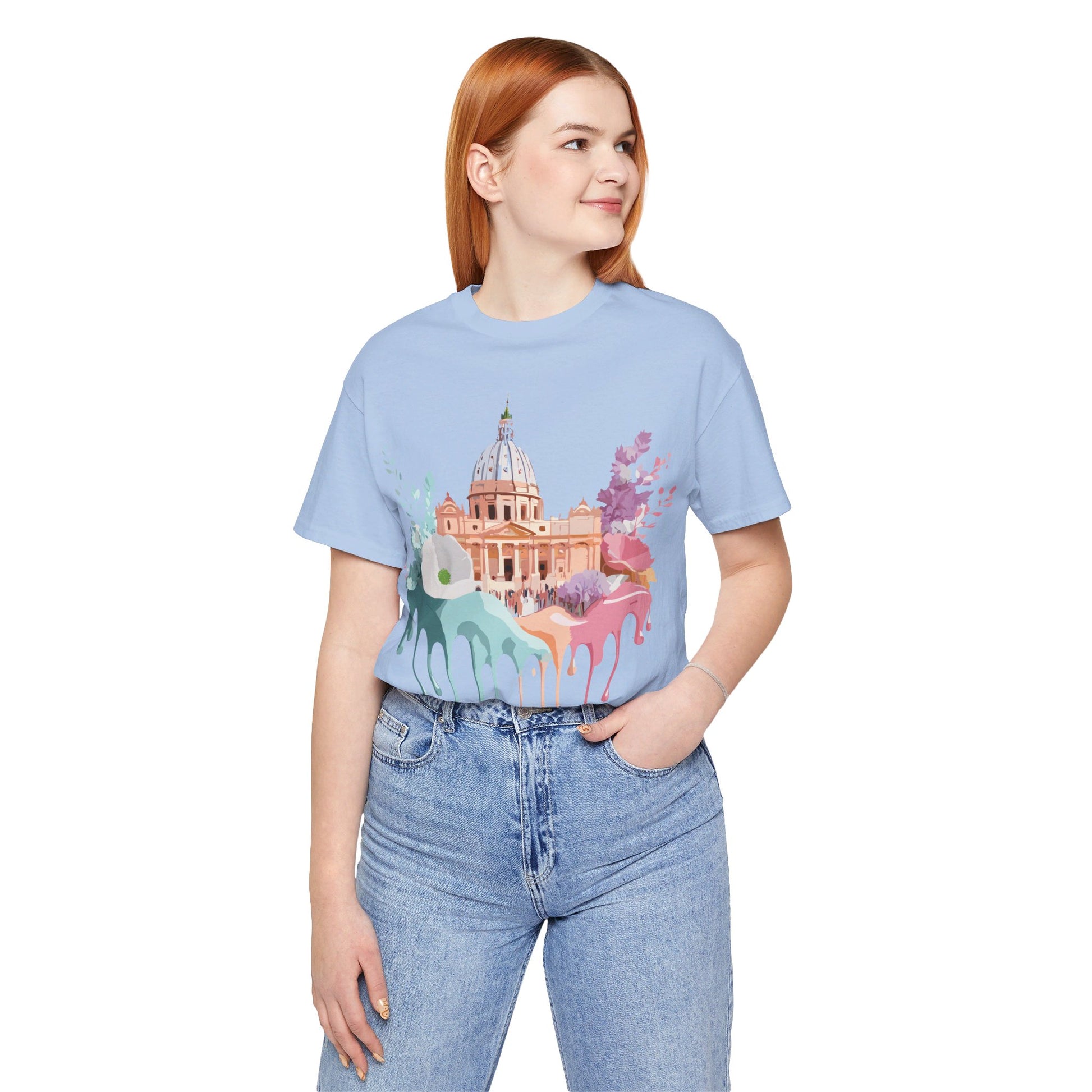Natural Cotton Tee Shirt - Beautiful Places Collection - Rome Printify