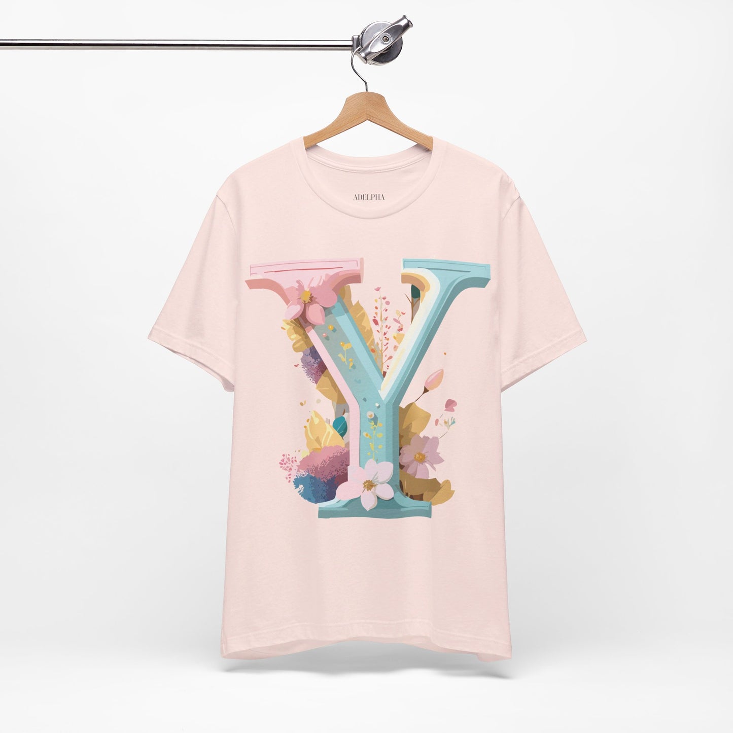 Natural Cotton Tee Shirt - Letters Collection - Y Printify