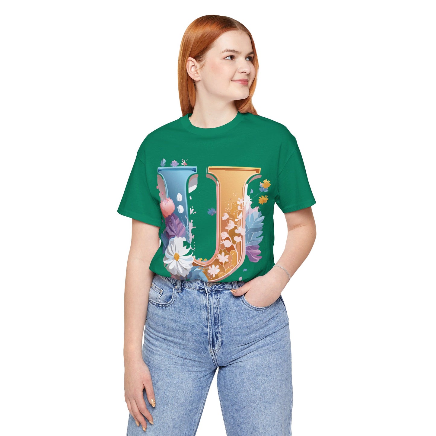 Natural Cotton Tee Shirt - Letters Collection - U Printify