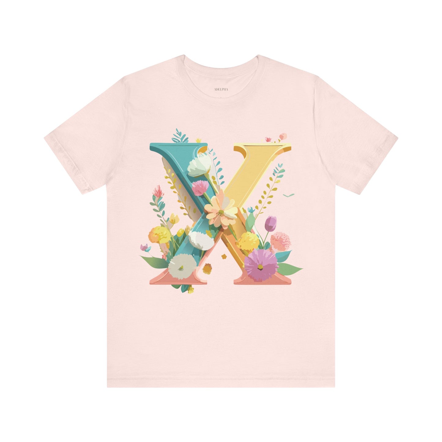 Natural Cotton Tee Shirt - Letters Collection - X Printify