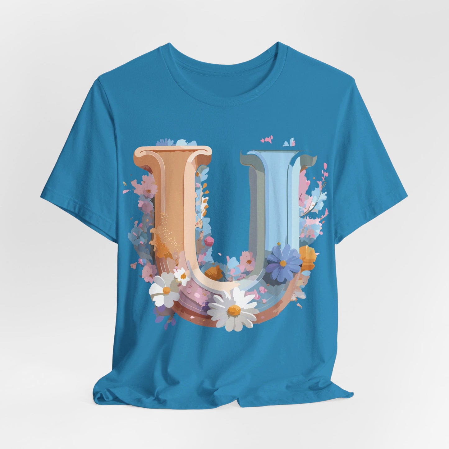 Natural Cotton Tee Shirt - Letters Collection - U Printify