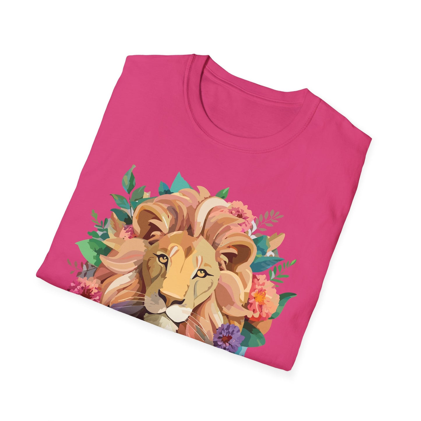 Lion Shirt, Shirt with Lion, Floral Lion Tee, Shirt with Animals