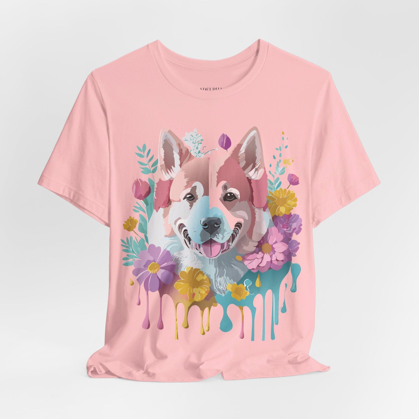 Natural Cotton Tee Shirt with Dog Printify