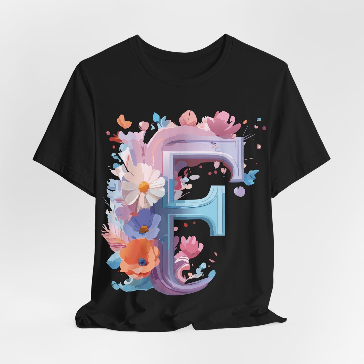 Natural Cotton Tee Shirt - Letters Collection - F Printify