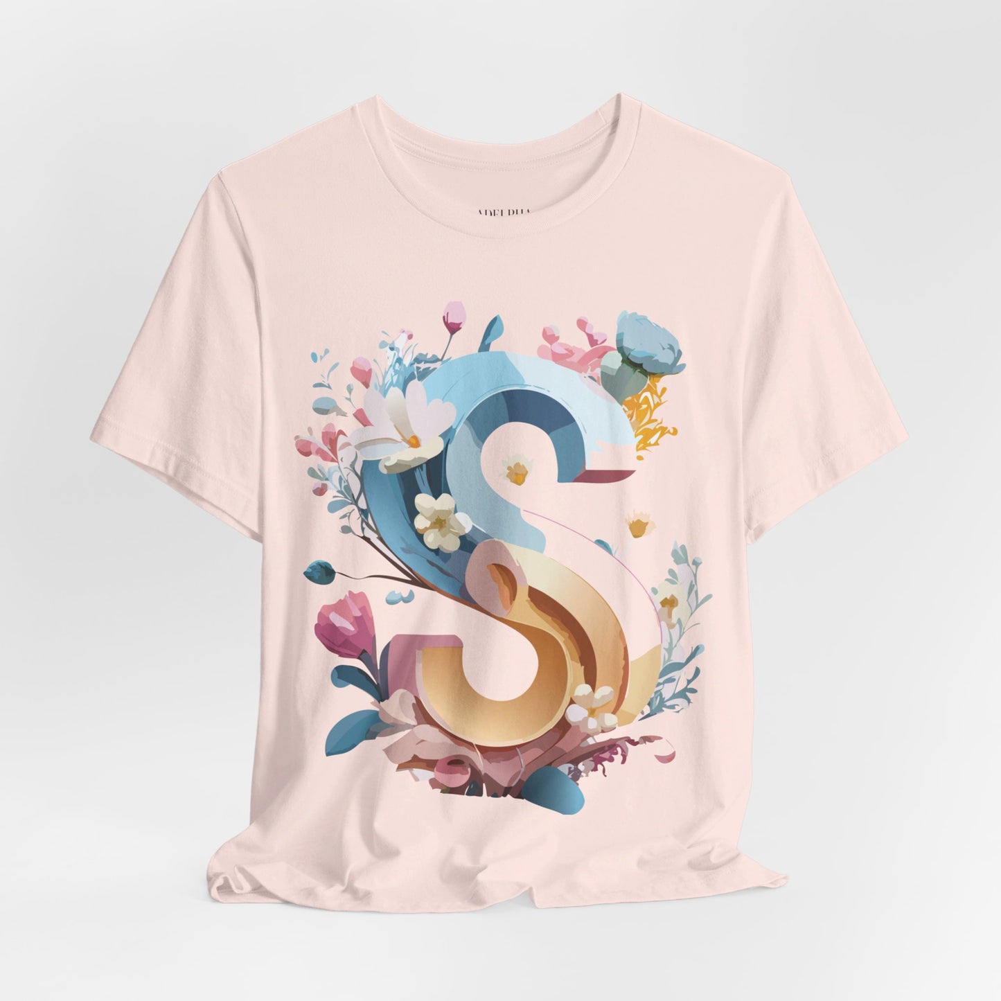 Natural Cotton Tee Shirt - Letters Collection - S Printify