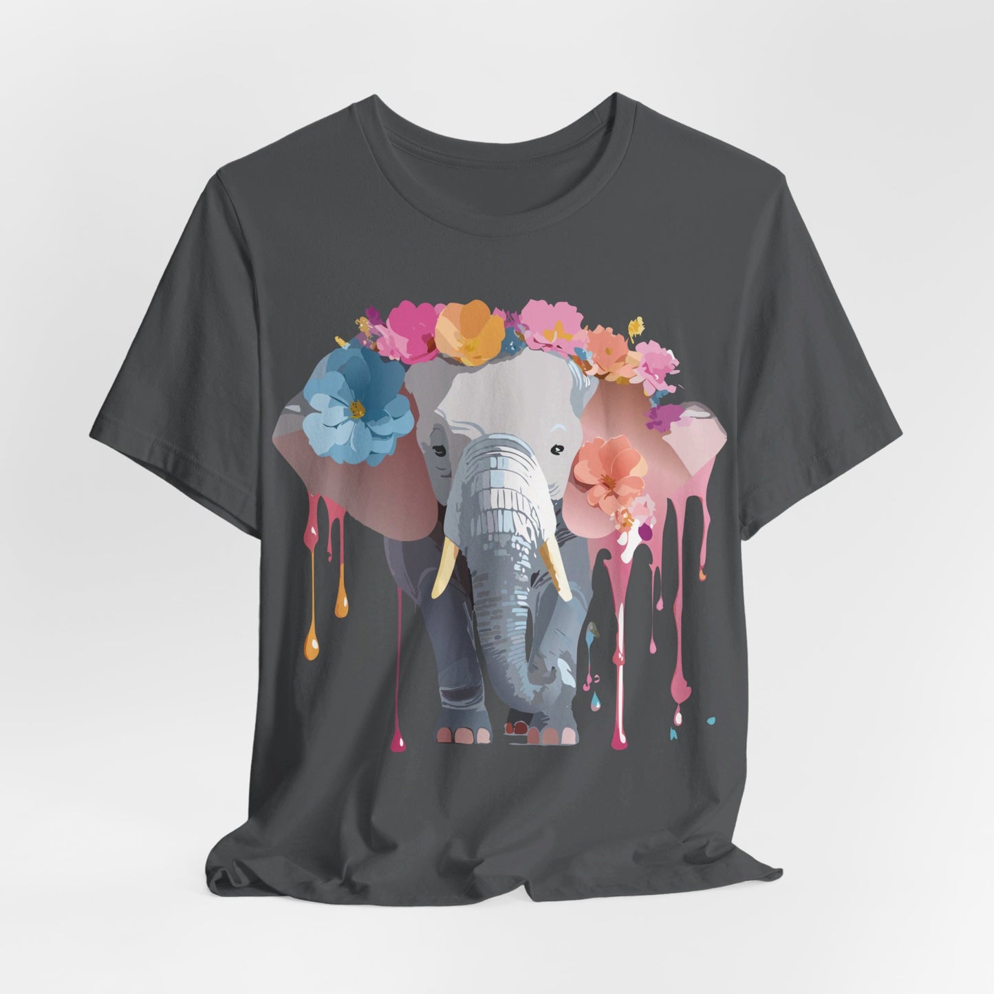 Natural Cotton Tee Shirt with Elephant Printify