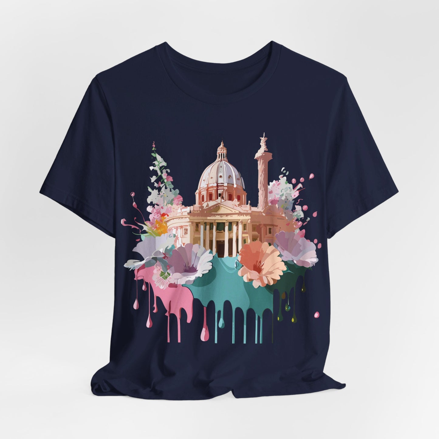 Natural Cotton Tee Shirt - Beautiful Places Collection - Rome Printify