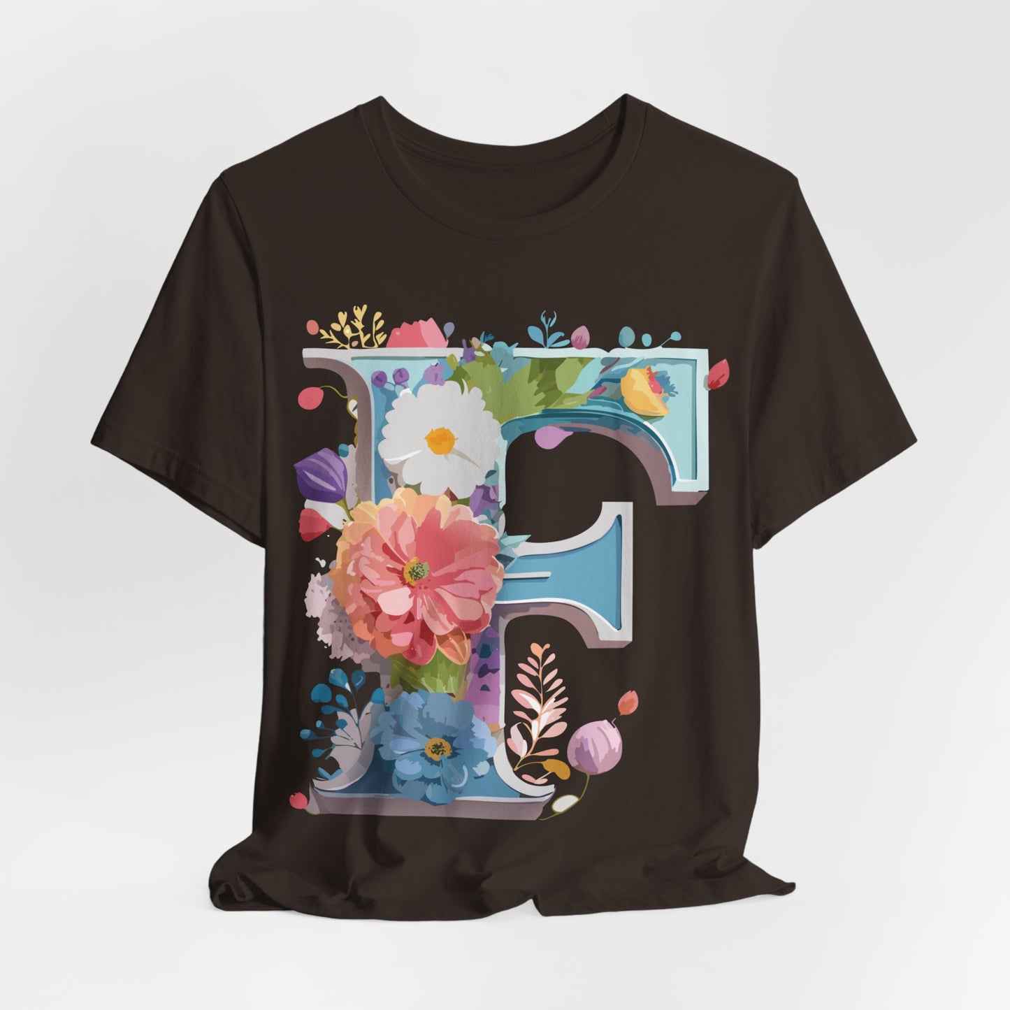 Natural Cotton Tee Shirt - Letters Collection - F Printify