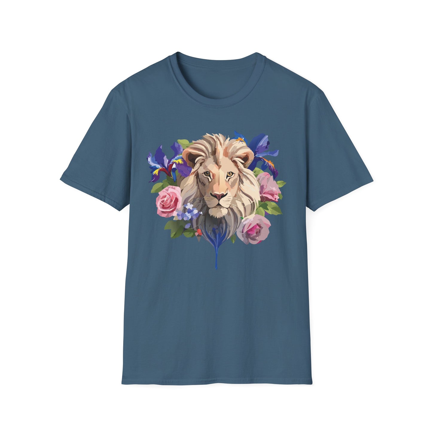 Lion Shirt, Shirt with Lion, Floral Lion Tee, Shirt with Animals