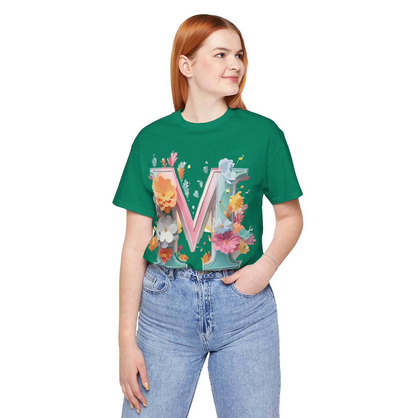 Natural Cotton Tee Shirt - Letters Collection - M Printify