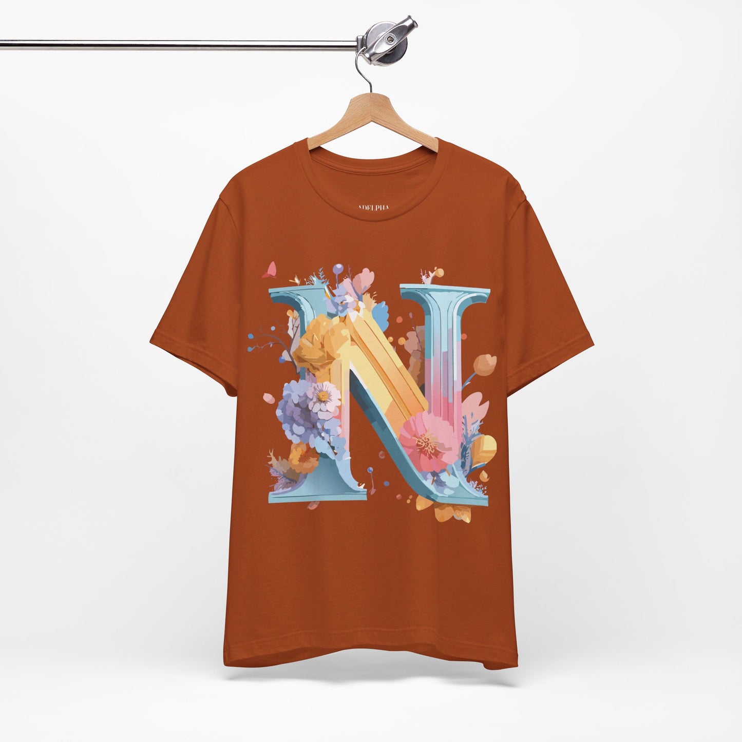 Natural Cotton Tee Shirt - Letters Collection - N Printify