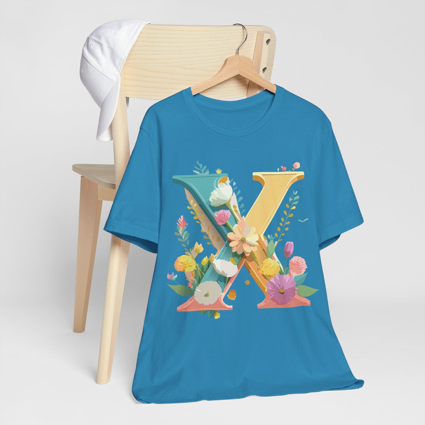 Natural Cotton Tee Shirt - Letters Collection - X Printify