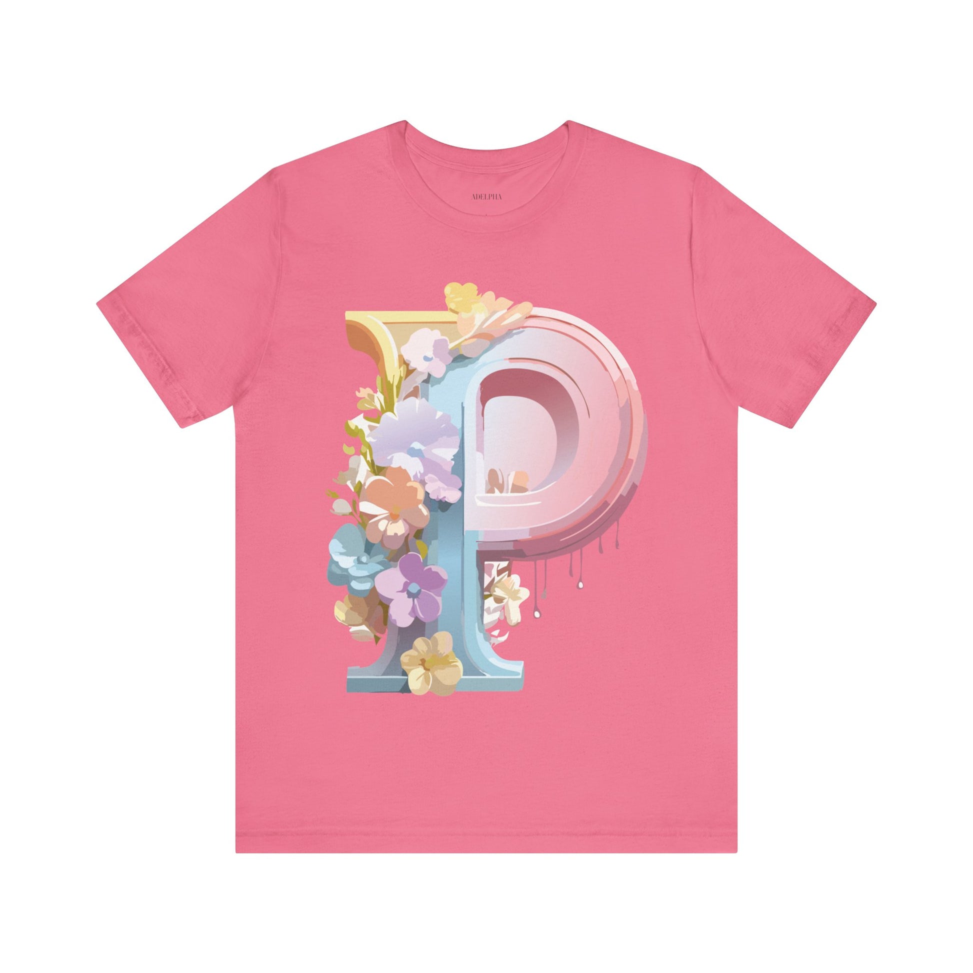Natural Cotton Tee Shirt - Letters Collection - P Printify