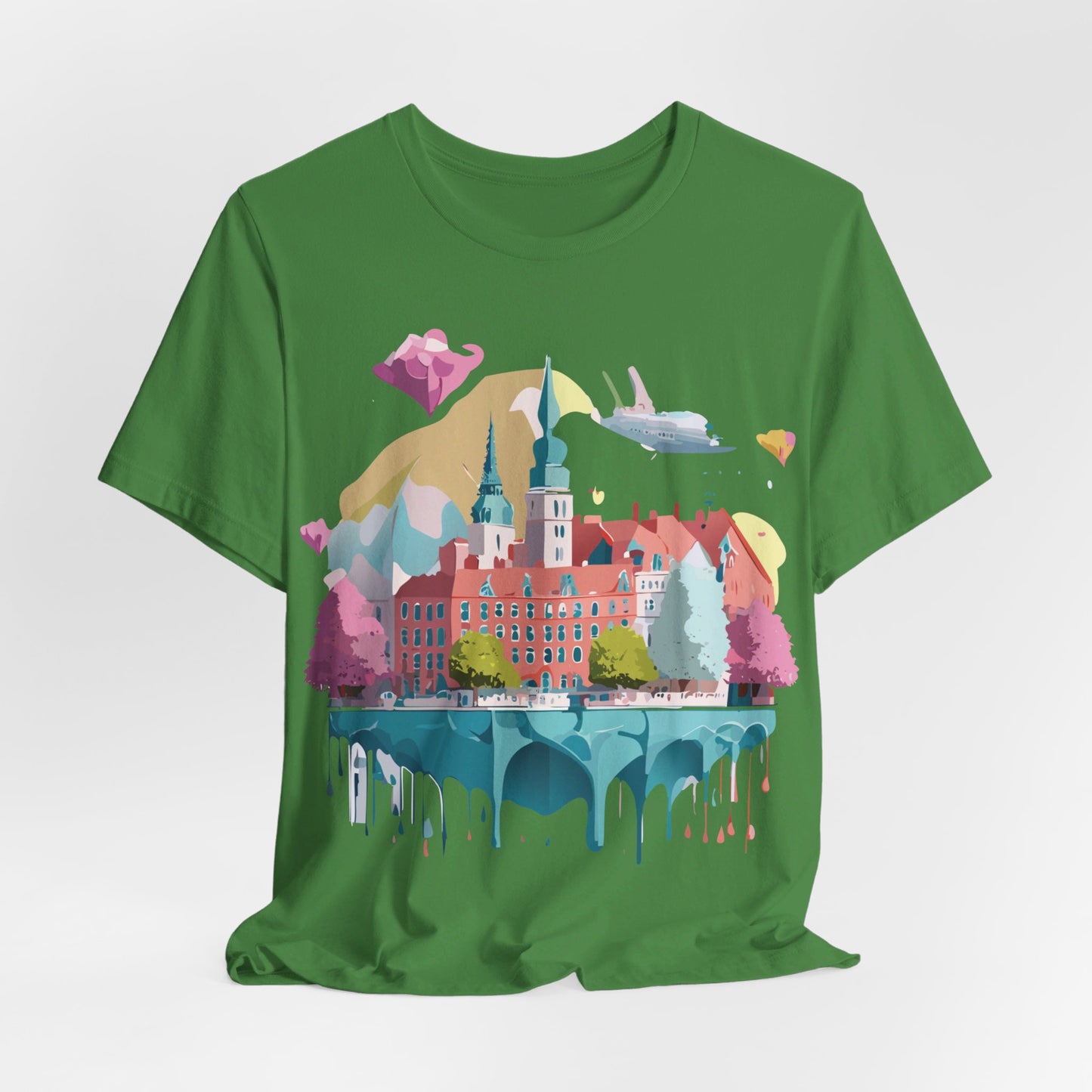 Natural Cotton Tee Shirt - Beautiful Places Collection - Warnemünde and Rostock - Germany Printify