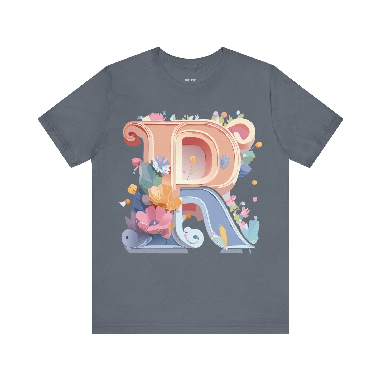 Natural Cotton Tee Shirt - Letters Collection - R Printify