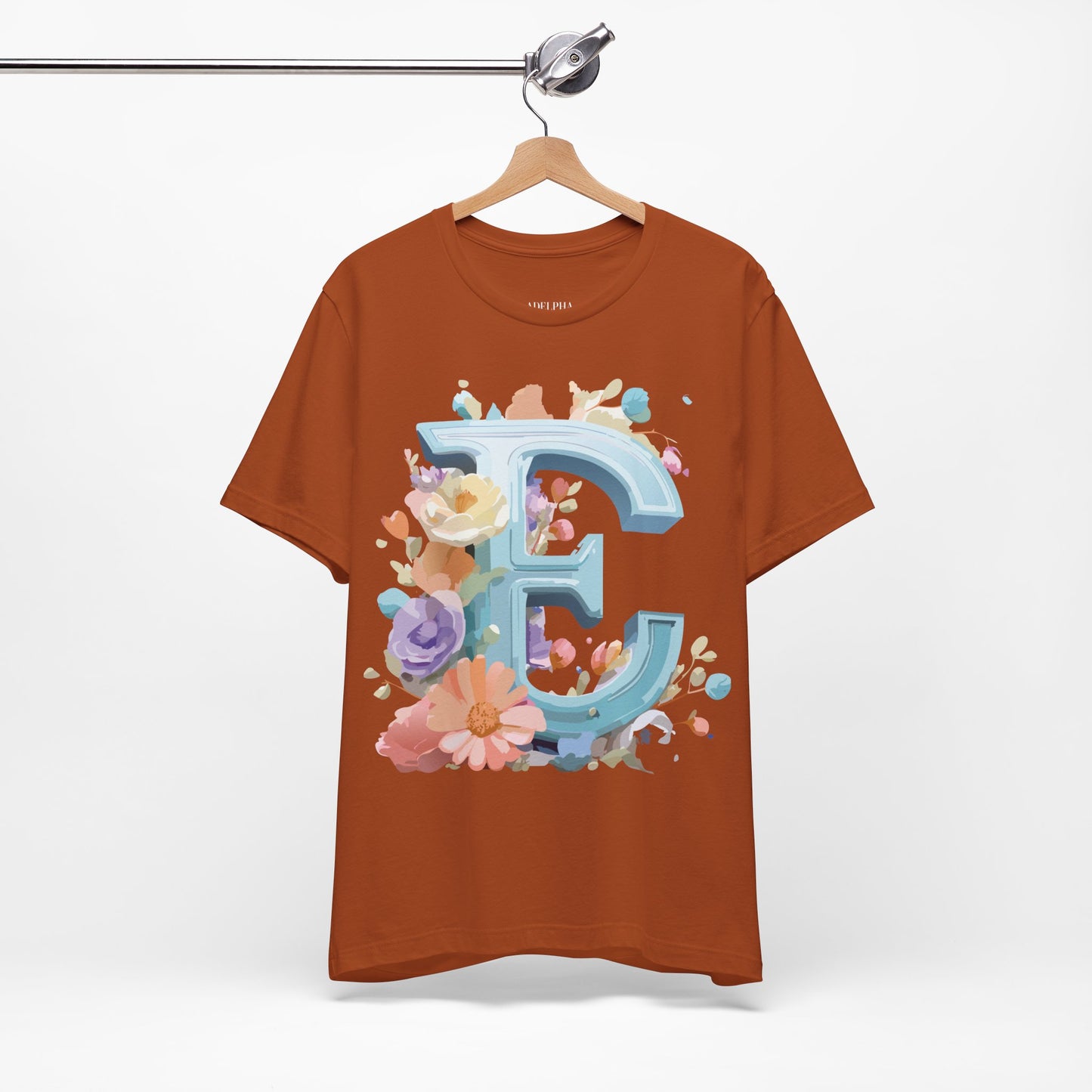 Natural Cotton Tee Shirt - Letters Collection - E Printify