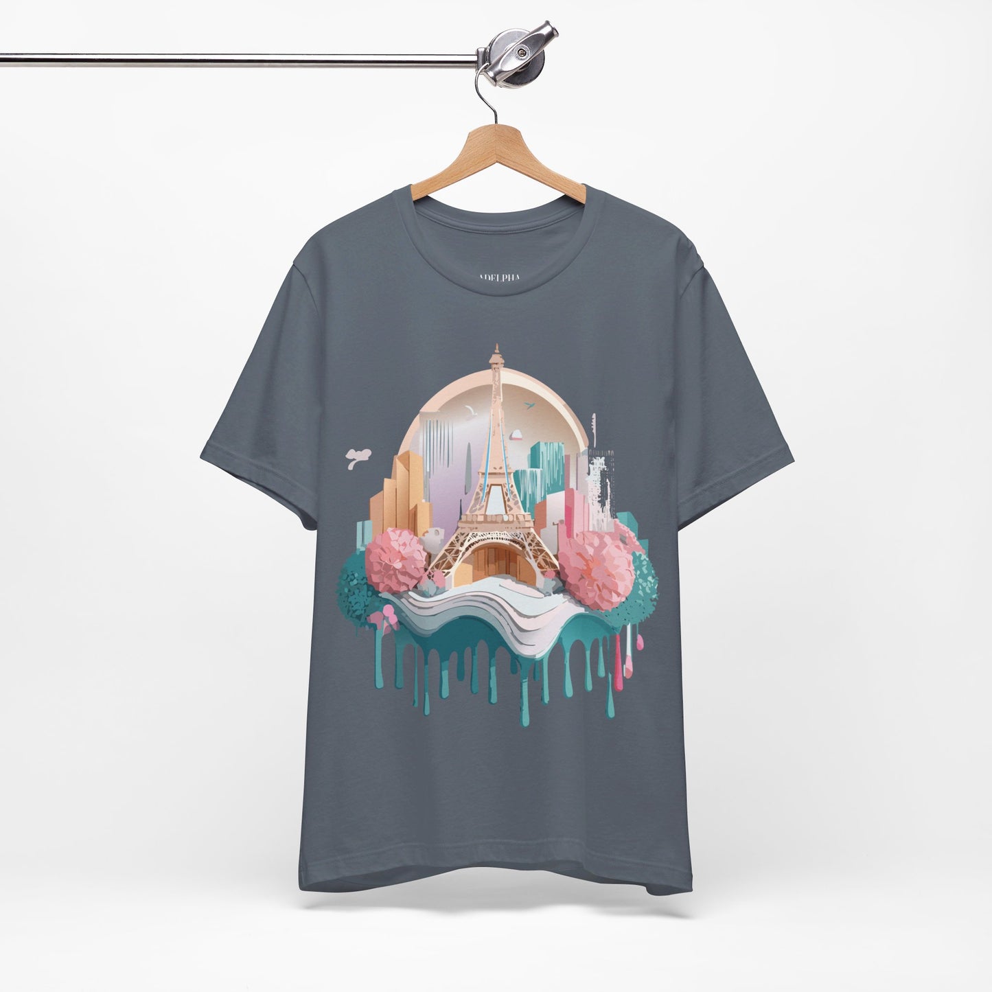Natural Cotton Tee Shirt - Beautiful Places Collection - Paris Printify