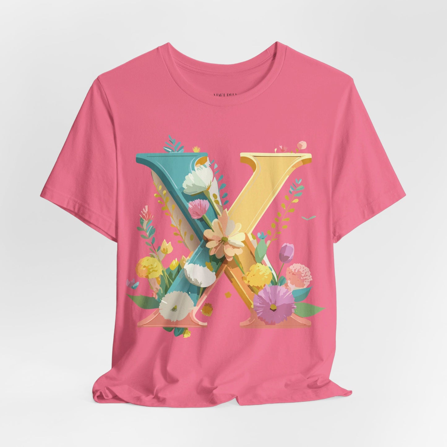 Natural Cotton Tee Shirt - Letters Collection - X Printify