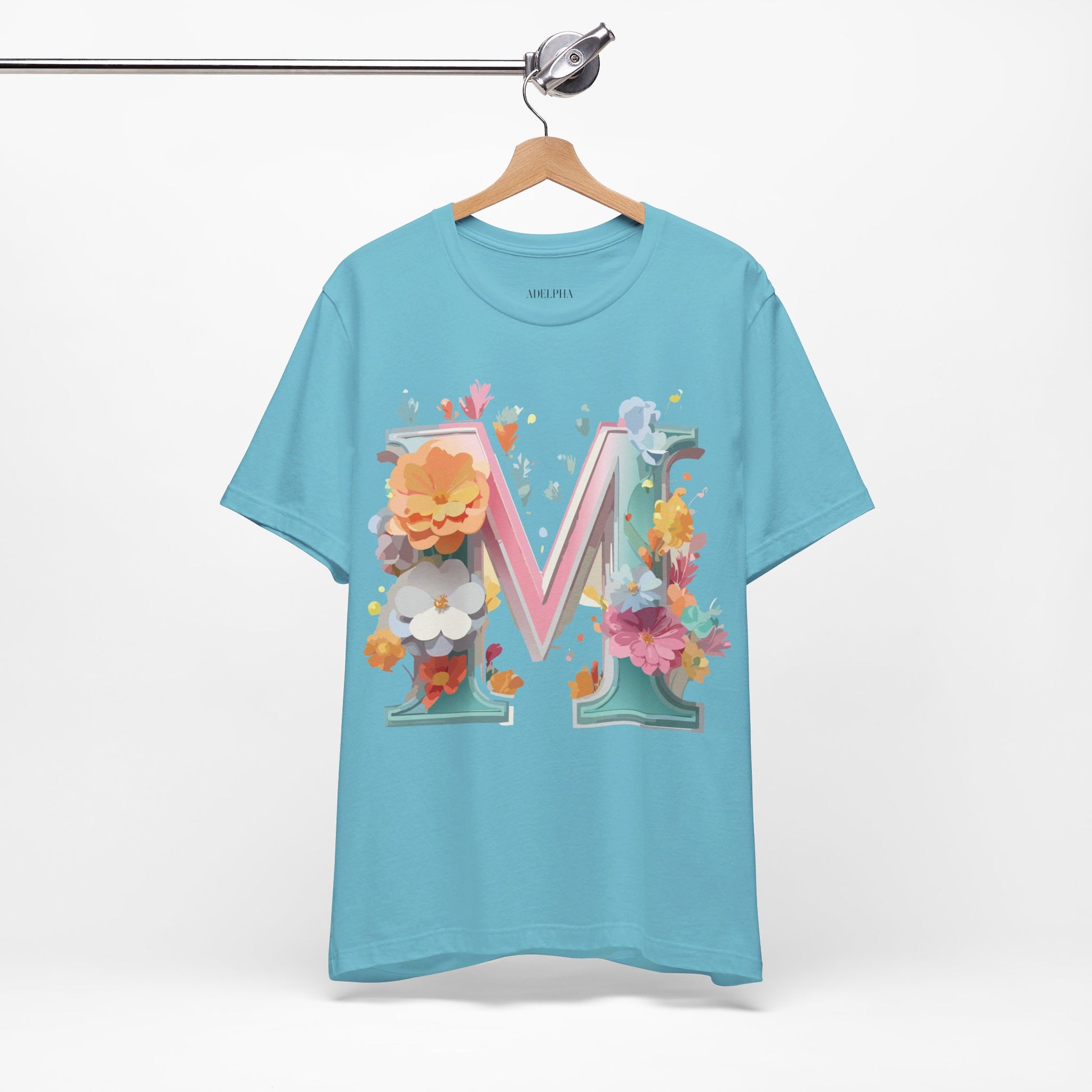 Natural Cotton Tee Shirt - Letters Collection - M Printify
