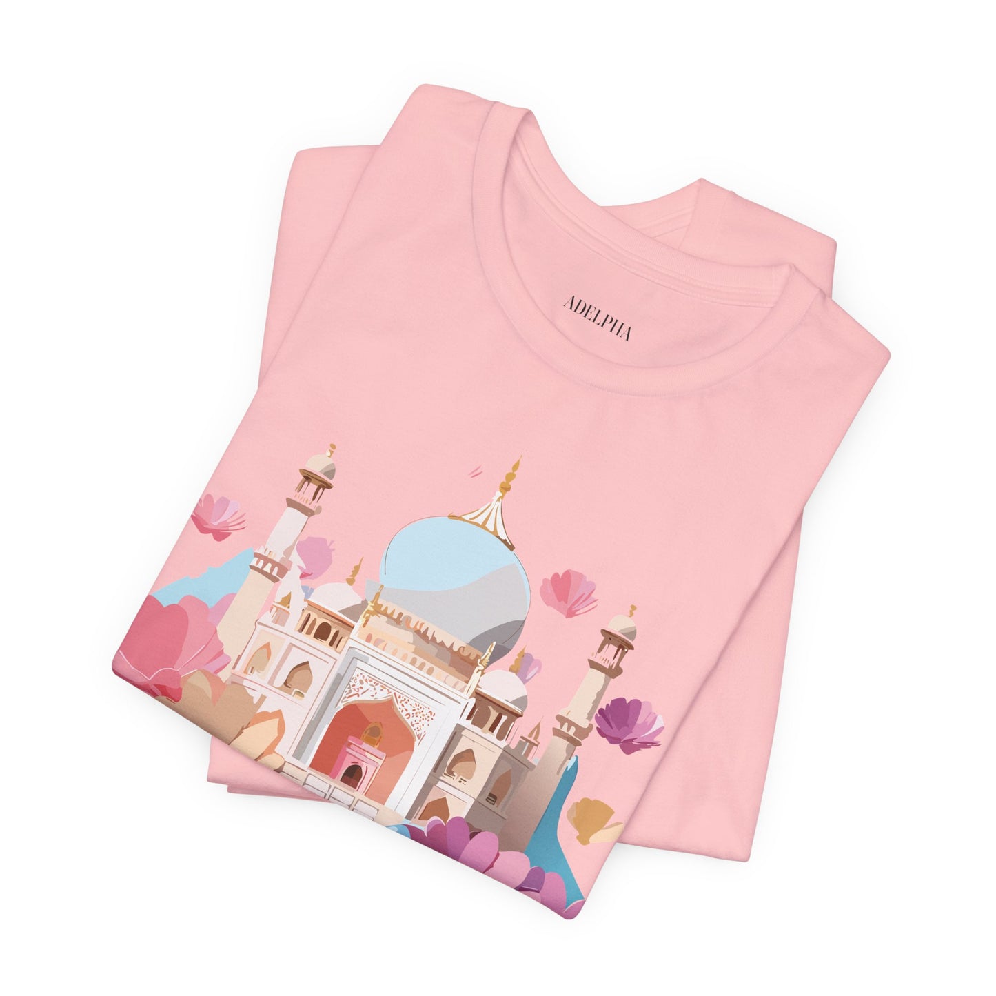 Natural Cotton Tee Shirt - Taj Mahal, India Printify