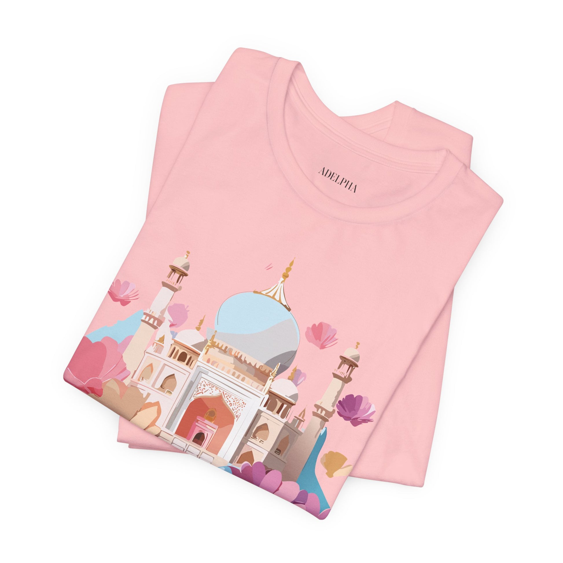 Natural Cotton Tee Shirt - Taj Mahal, India Printify