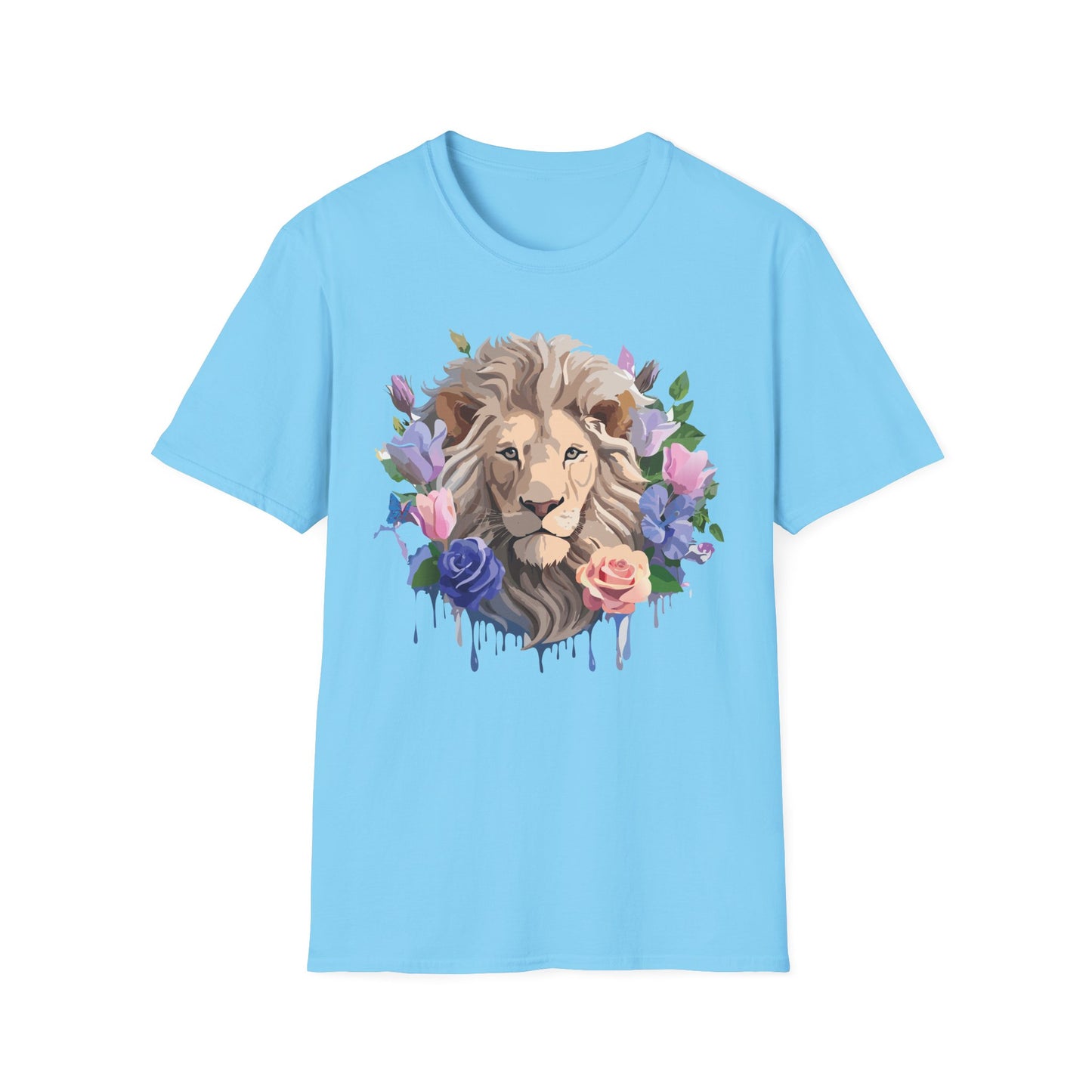 Lion Shirt, Shirt with Lion, Floral Lion Tee, Shirt with Animals