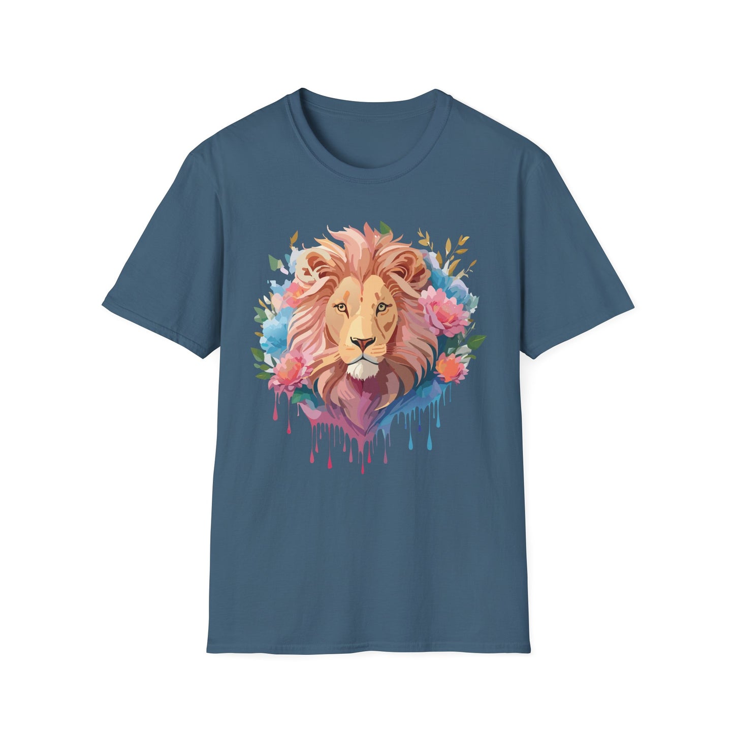 Lion Shirt, Shirt with Lion, Floral Lion Tee, Shirt with Animals