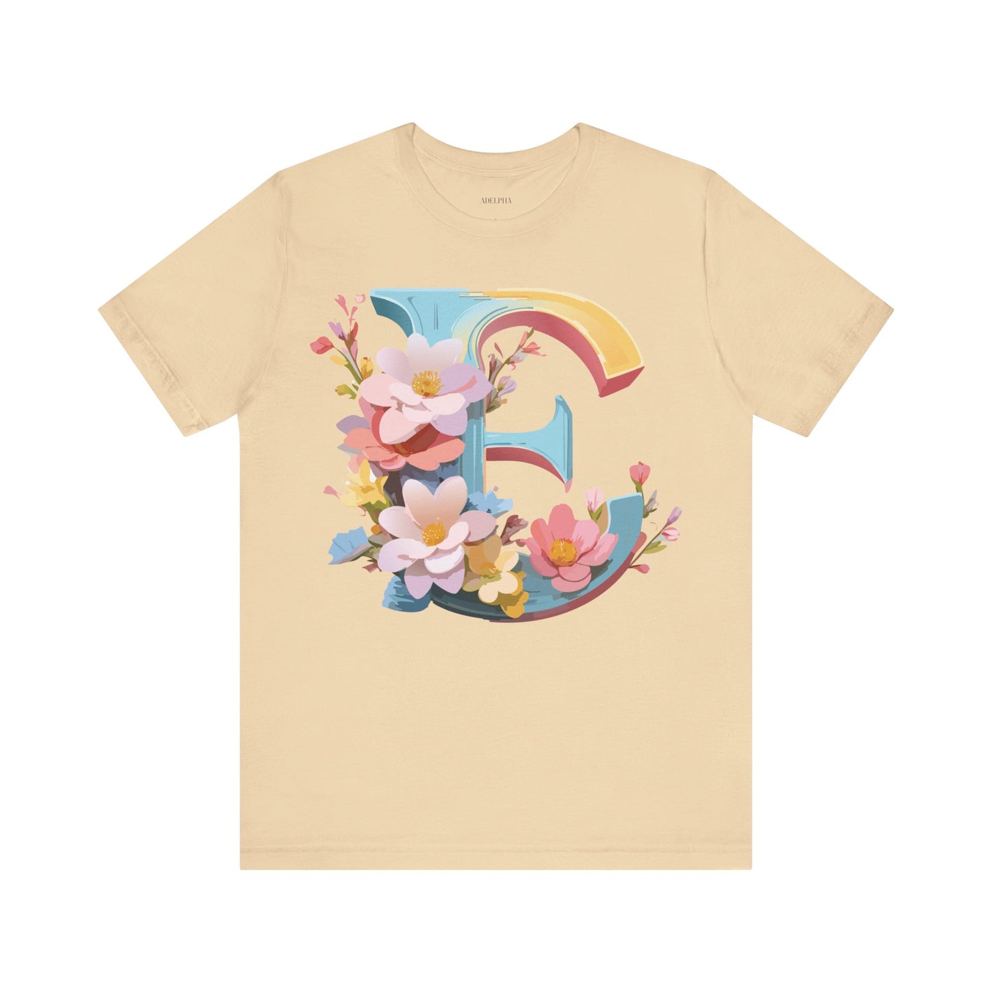 Natural Cotton Tee Shirt - Letters Collection - E Printify