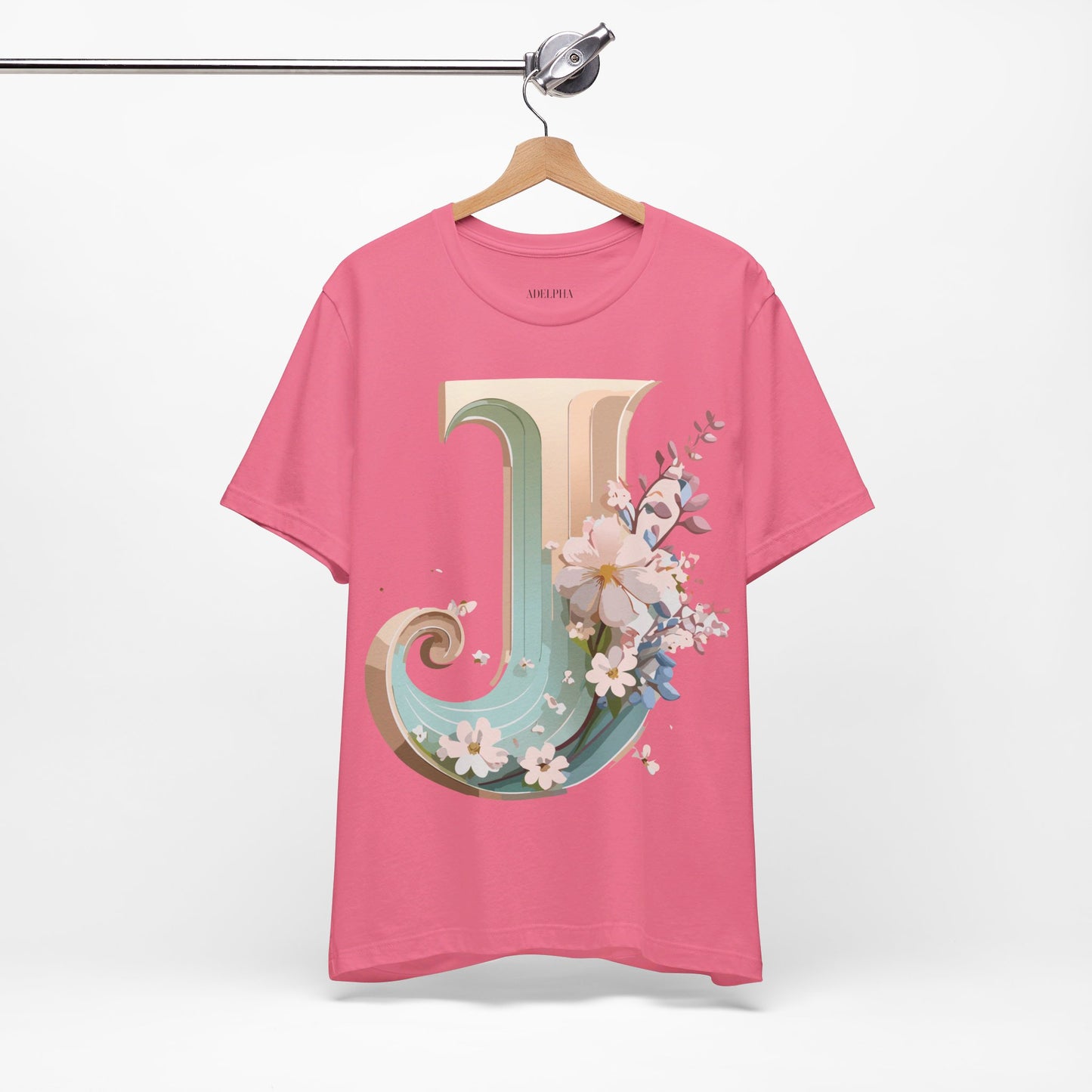 Natural Cotton Tee Shirt - Letters Collection - J Printify