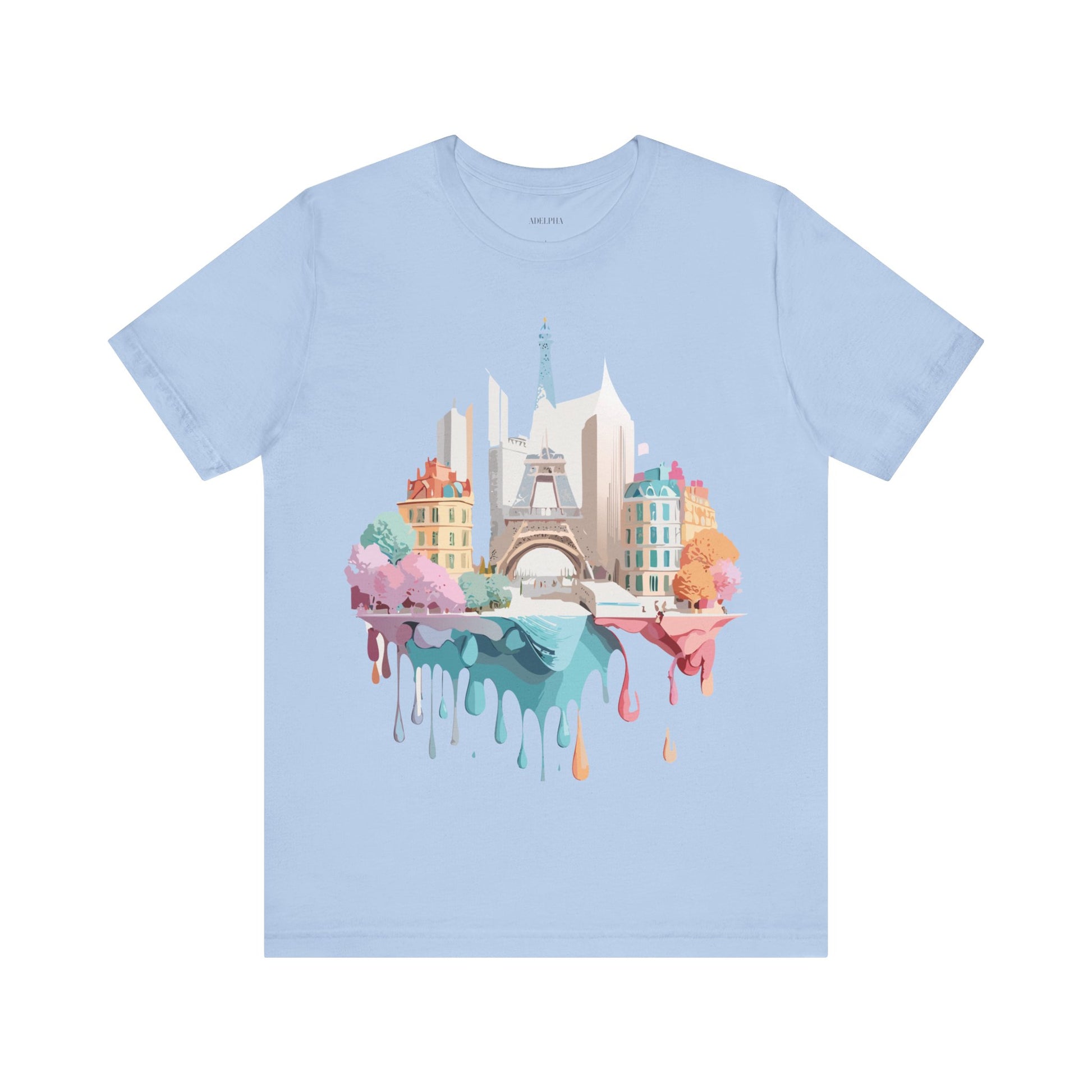 Natural Cotton Tee Shirt - Beautiful Places Collection - Paris Printify