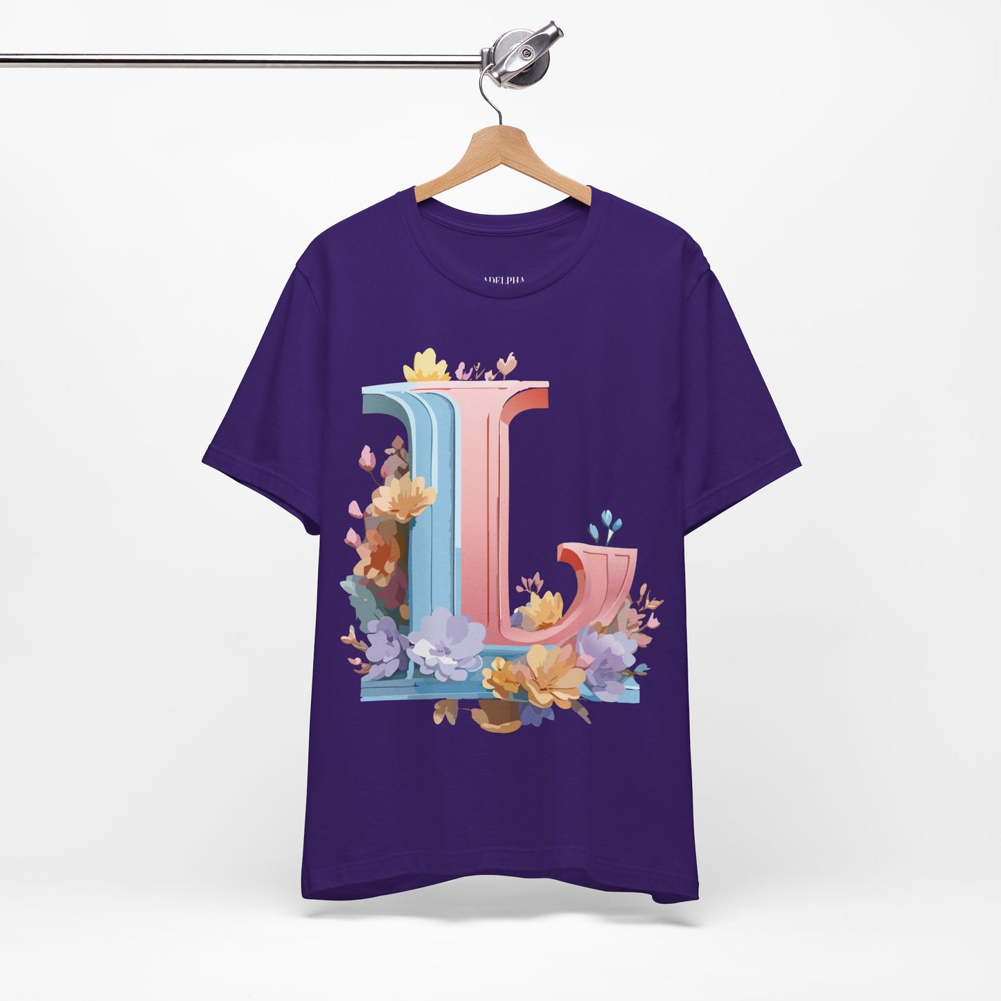 Natural Cotton Tee Shirt - Letters Collection - L Printify