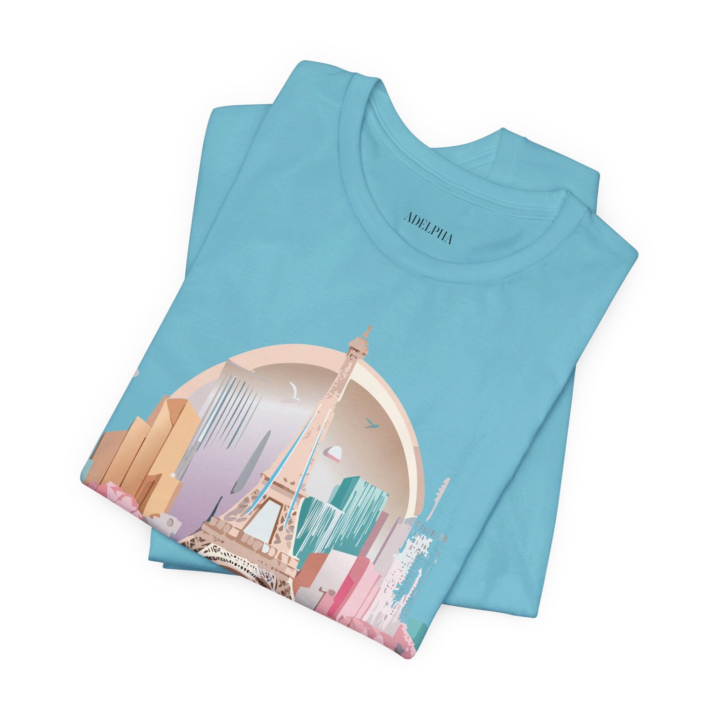 Natural Cotton Tee Shirt - Beautiful Places Collection - Paris Printify