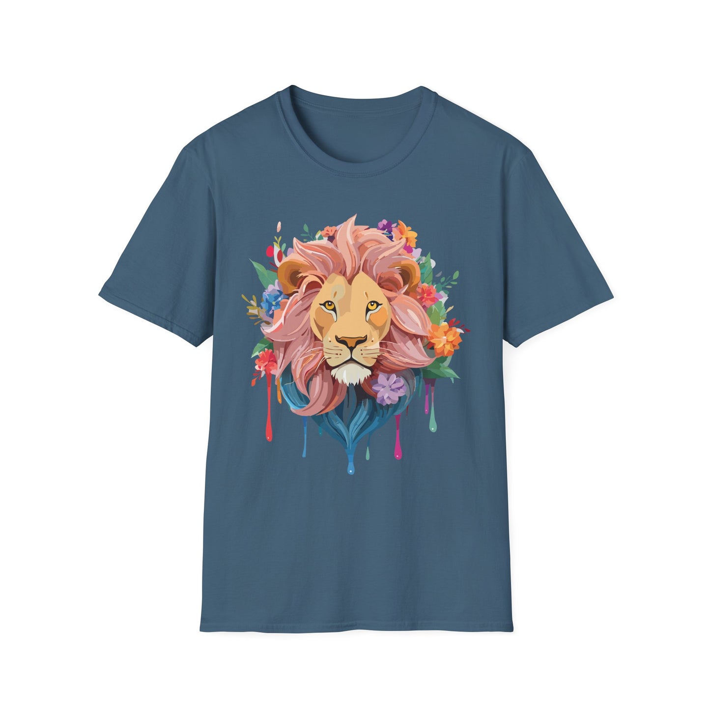 Lion Shirt, Shirt with Lion, Floral Lion Tee, Shirt with Animals