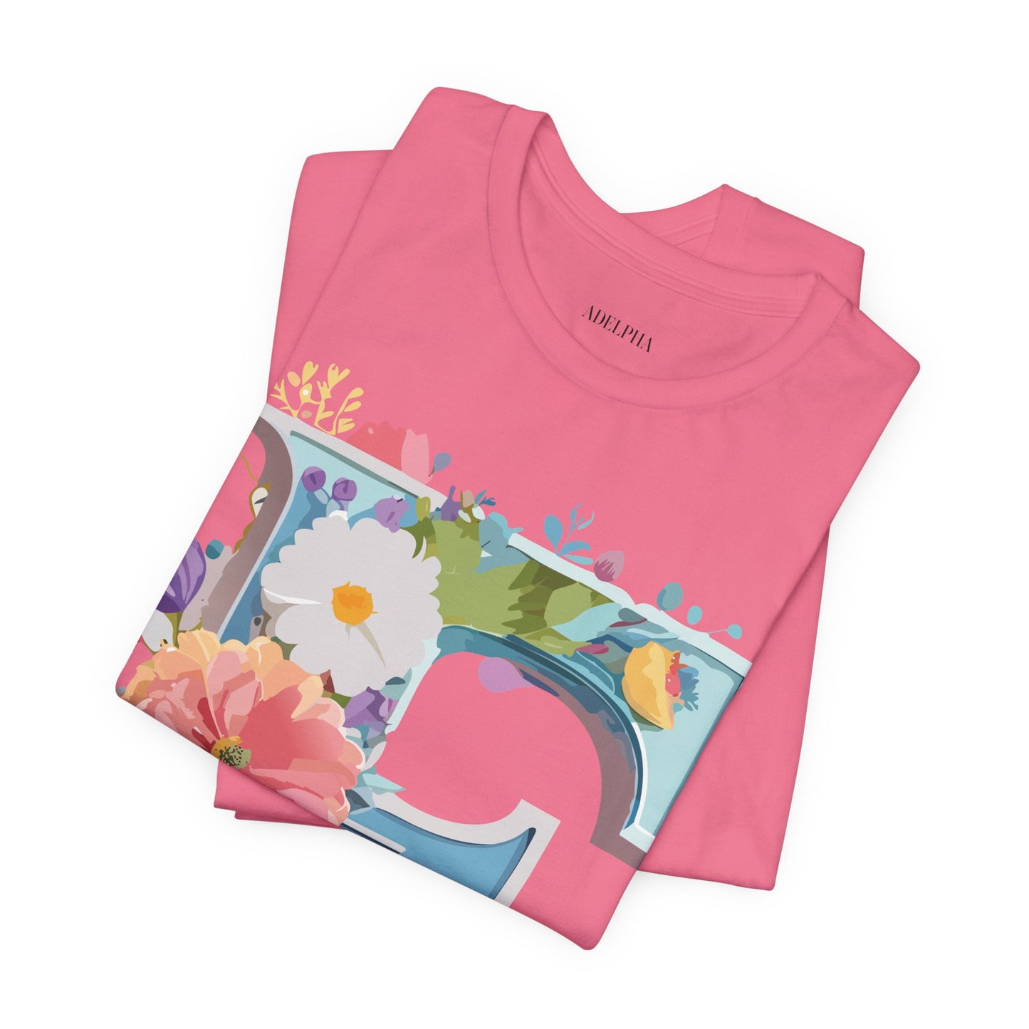Natural Cotton Tee Shirt - Letters Collection - F Printify