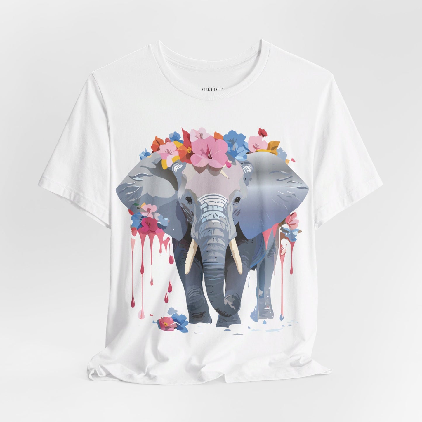 Natural Cotton Tee Shirt with Elephant Printify