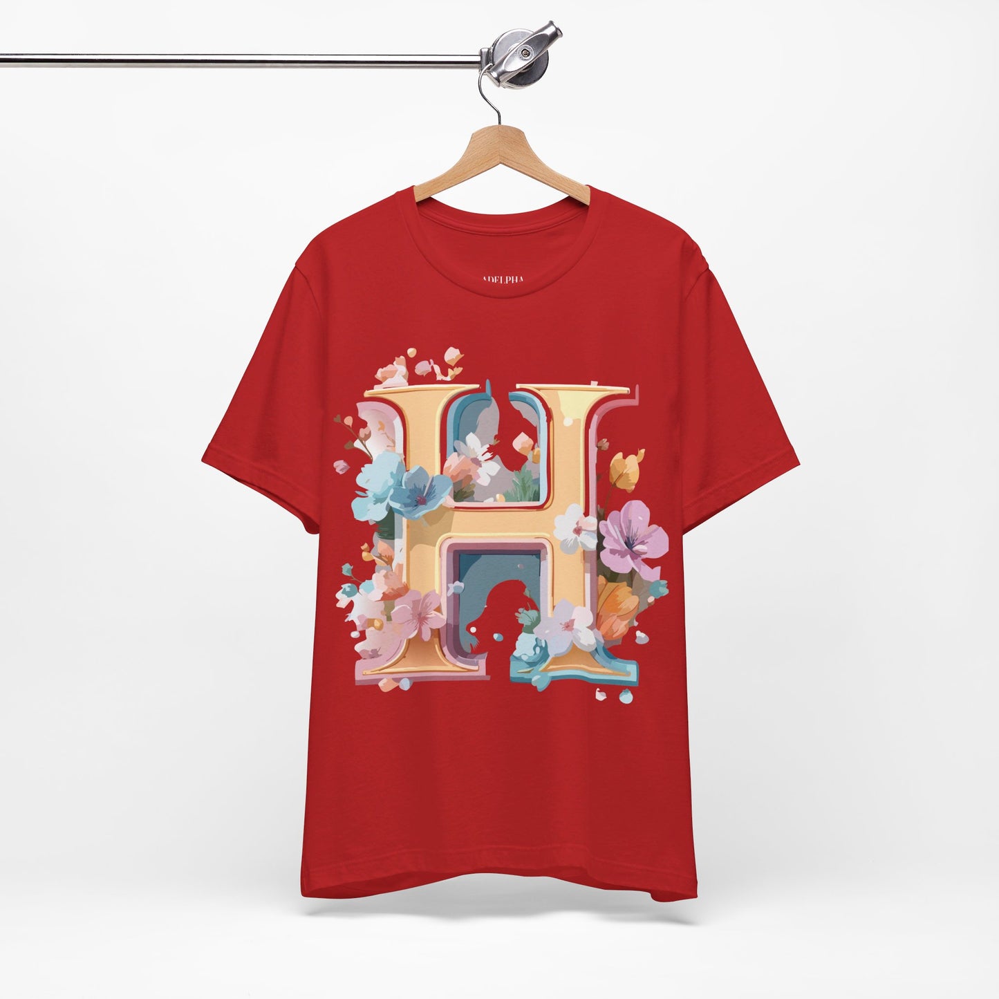 Natural Cotton Tee Shirt - Letters Collection - H Printify