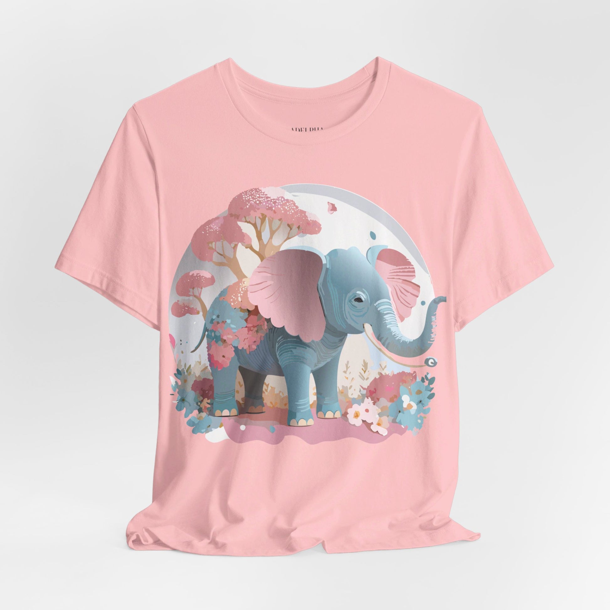 Natural Cotton Tee Shirt with Elephant Printify
