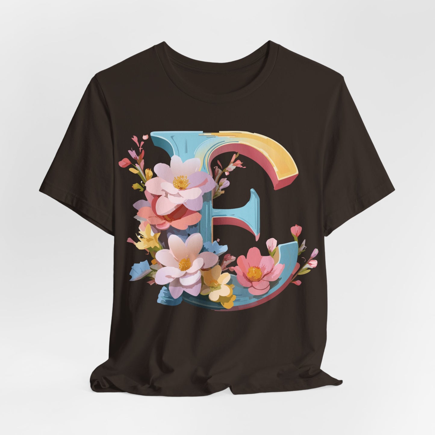 Natural Cotton Tee Shirt - Letters Collection - E Printify