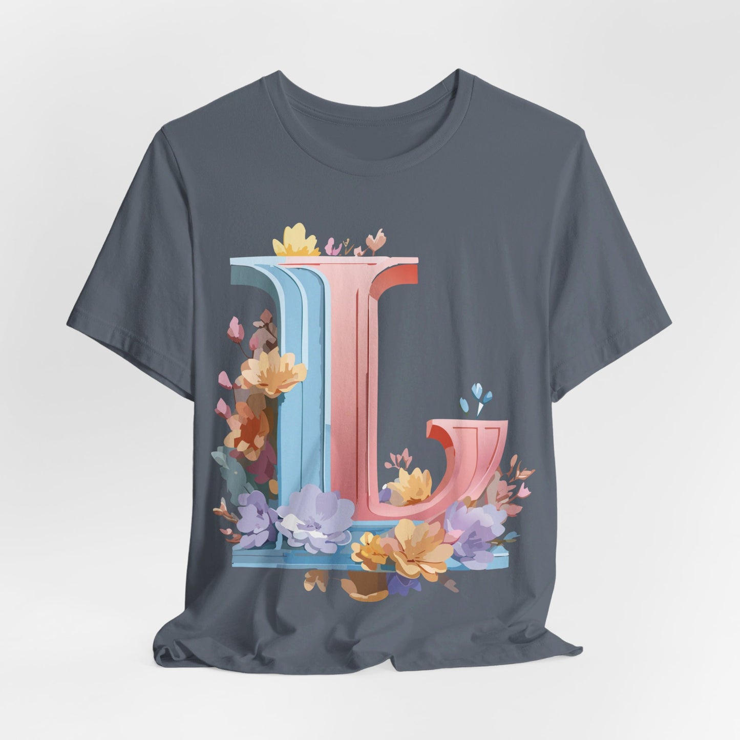 Natural Cotton Tee Shirt - Letters Collection - L Printify