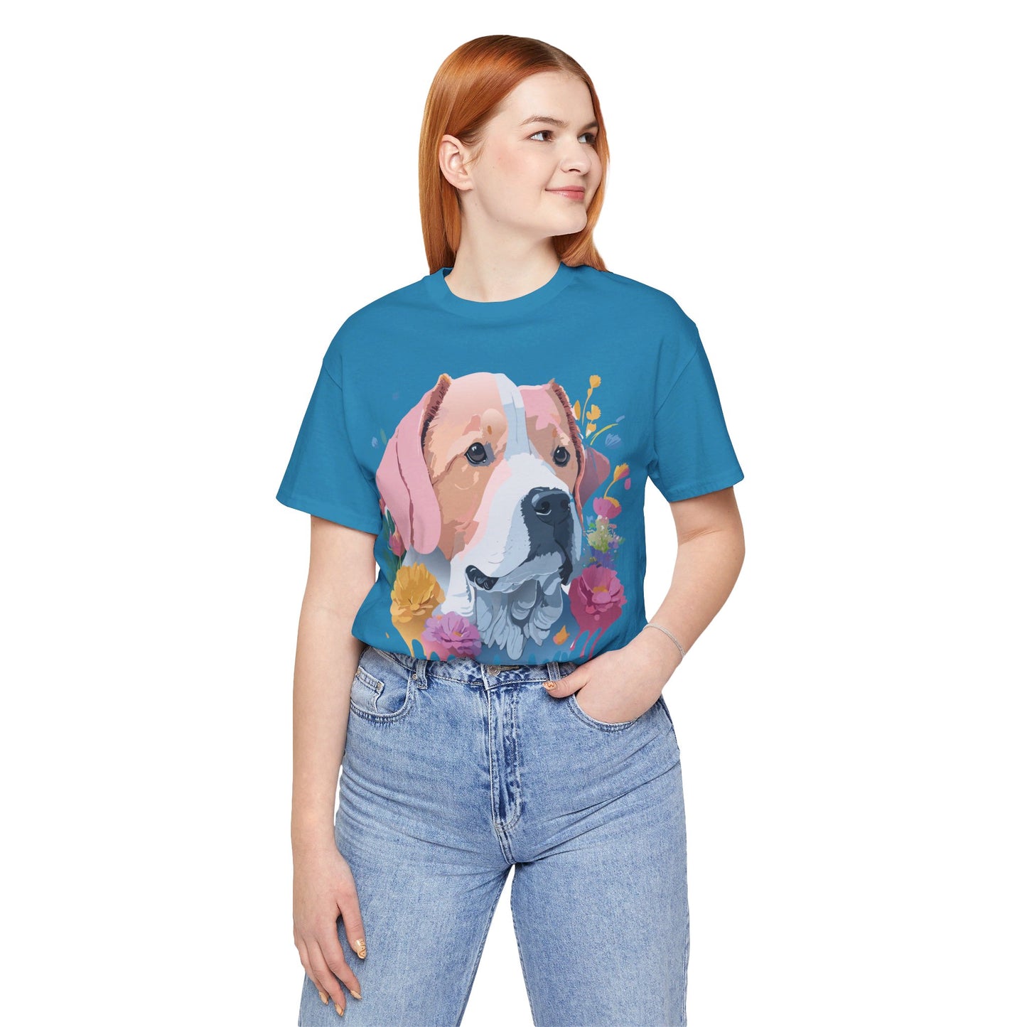 Natural Cotton Tee Shirt with Dog Printify