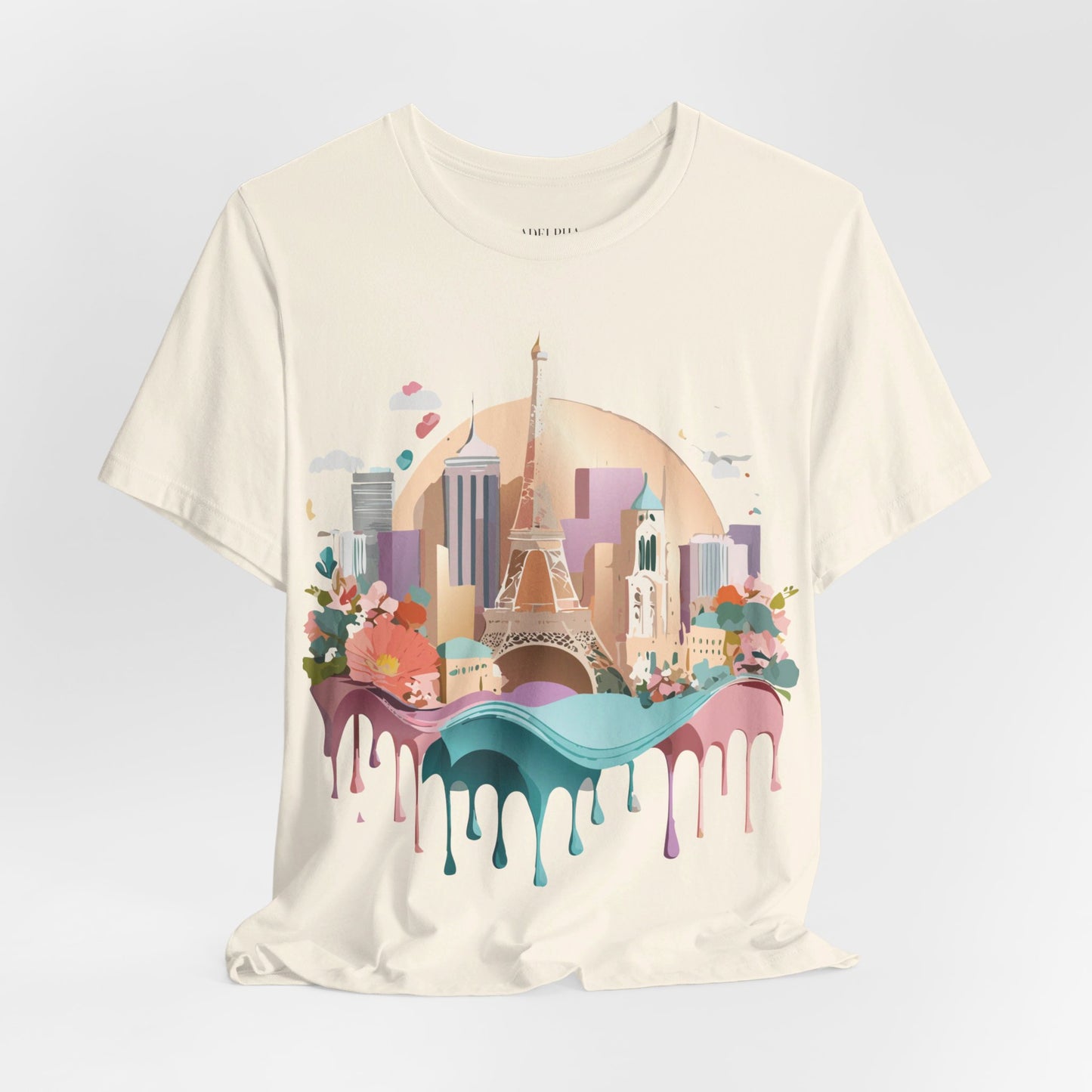 Natural Cotton Tee Shirt - Beautiful Places Collection - Paris Printify