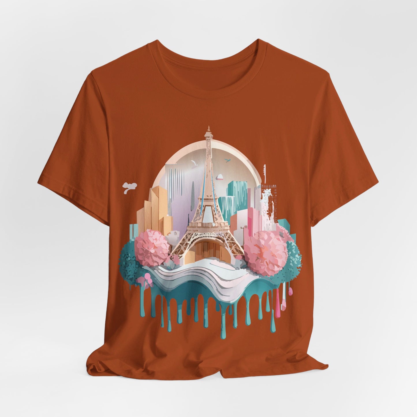 Natural Cotton Tee Shirt - Beautiful Places Collection - Paris Printify