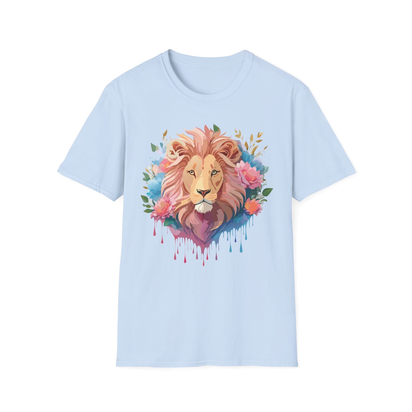 Lion Shirt, Shirt with Lion, Floral Lion Tee, Shirt with Animals