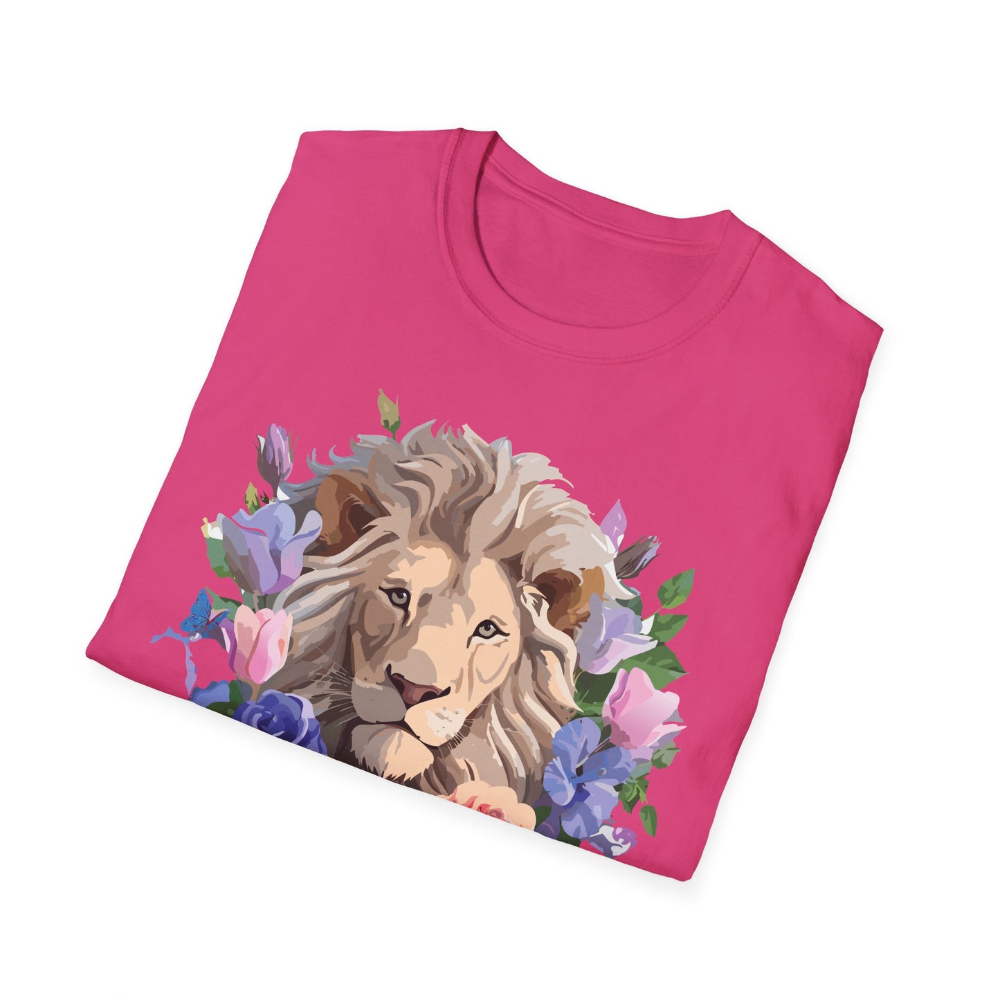 Lion Shirt, Shirt with Lion, Floral Lion Tee, Shirt with Animals