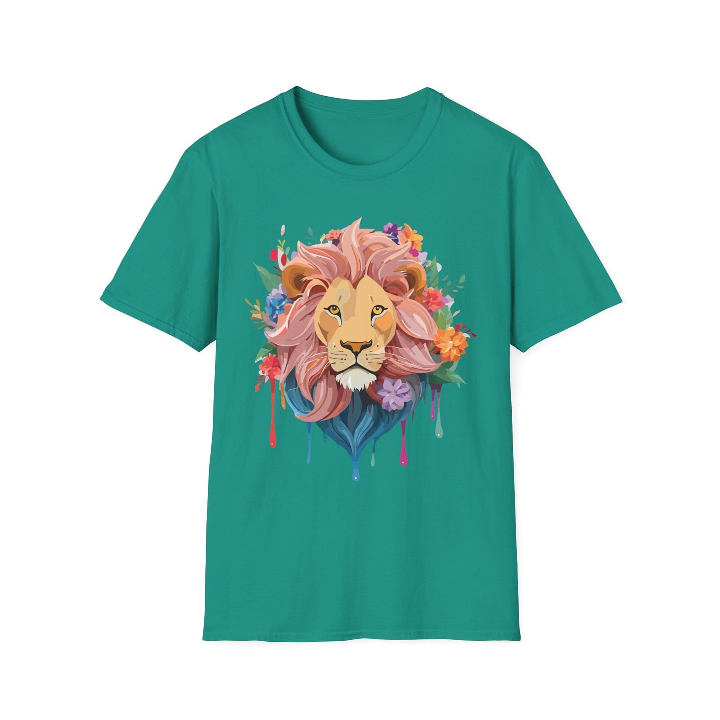 Lion Shirt, Shirt with Lion, Floral Lion Tee, Shirt with Animals