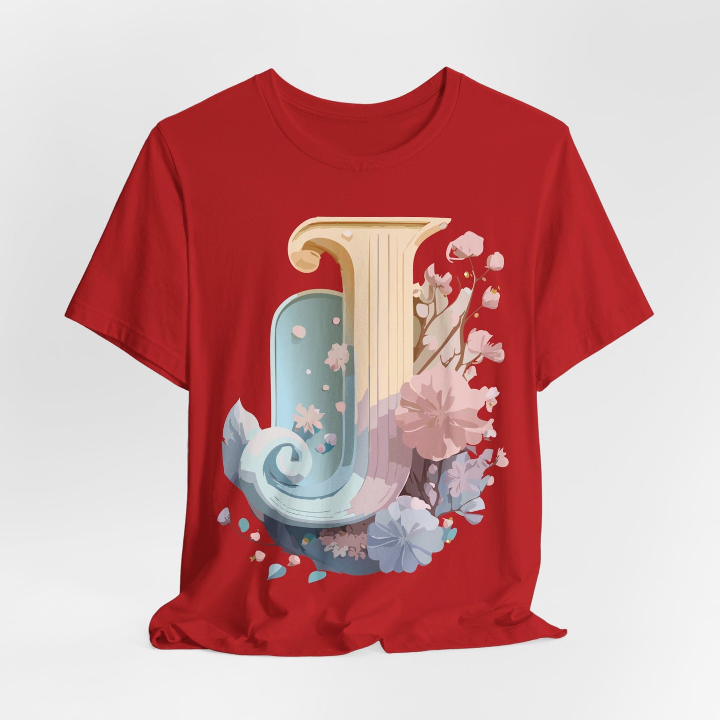 Natural Cotton Tee Shirt - Letters Collection - J Printify