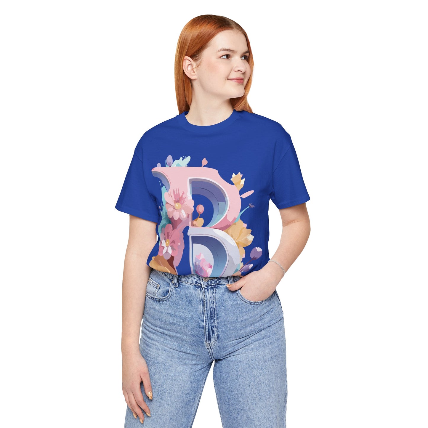Natural Cotton Tee Shirt - Letters Collection - B Printify