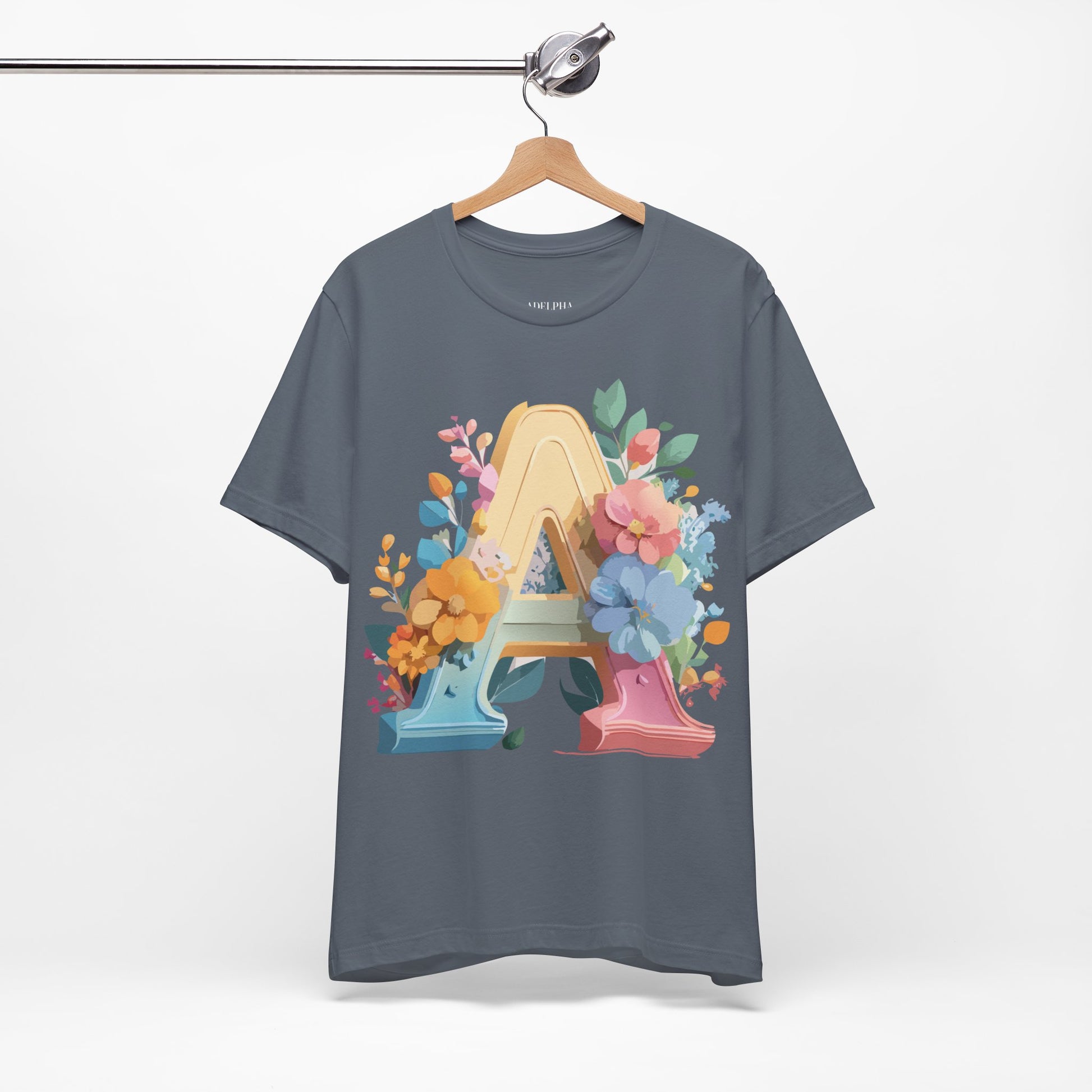 Natural Cotton Tee Shirt - Letters Collection - A Printify